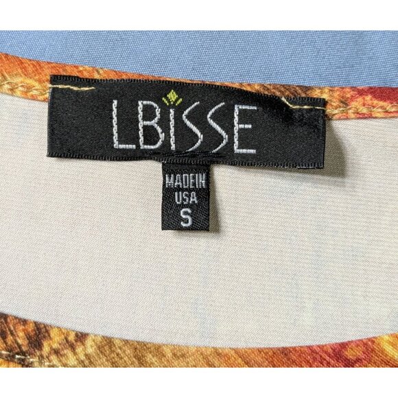 Lbisse Womens Paisley Print Tunic Top With 3/4 Sleeves Made In USA Size S - Picture 6 of 10